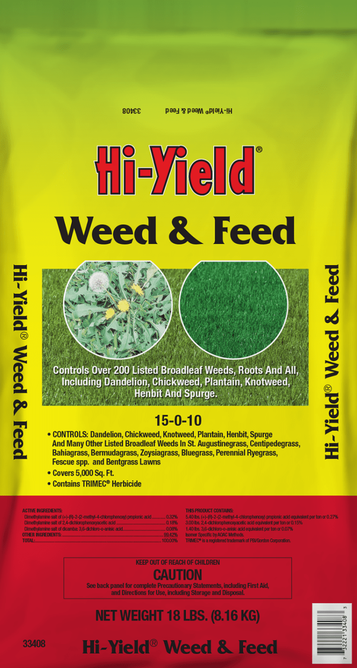 Get Hi-Yield Weed and Feed 18 lb Large bags at Carefree!